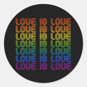 Sticker Rond L'amour rétro c'est l'amour