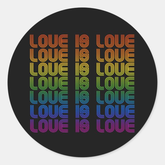 Sticker Rond L'amour rétro est de l'amour (Devant)