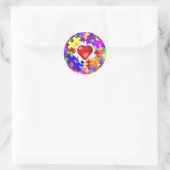 Sticker Rond L'amour rompt par l'autisme (Sac)