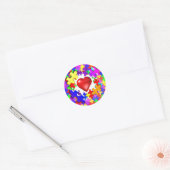 Sticker Rond L'amour rompt par l'autisme (Enveloppe)