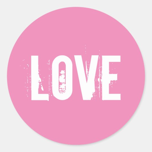 Sticker Rond L'amour rose (Devant)
