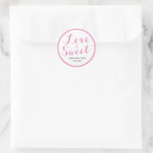 Sticker Rond L'amour rose est doux (Sac)