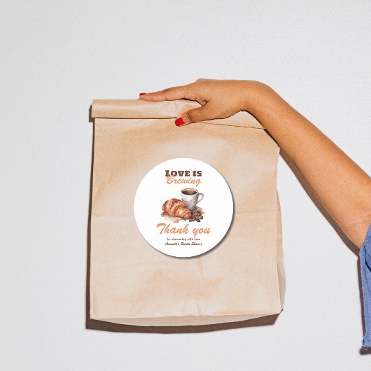 Sticker Rond L'amour se prépare Café Mariage Français