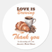 Sticker Rond L'amour se prépare Café Réception de Mariage Franç (Devant)