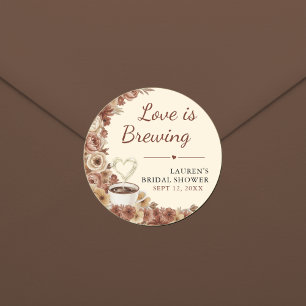 Sticker Rond L'amour se prépare Floral Café Cœur Enterrement de