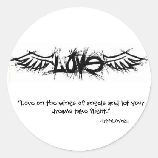 Sticker Rond L'amour sur les ailes... (Devant)