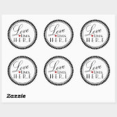 Sticker Rond L'amour vit ici (Feuille)