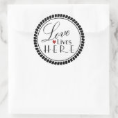 Sticker Rond L'amour vit ici (Sac)