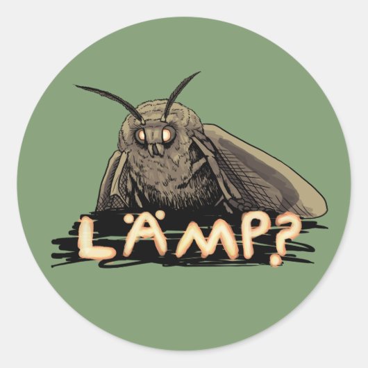 Sticker Rond Lamp? Moth Meme (Devant)