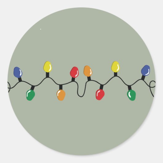 Sticker Rond Lampe de Noël Grandes ampoules (Devant)