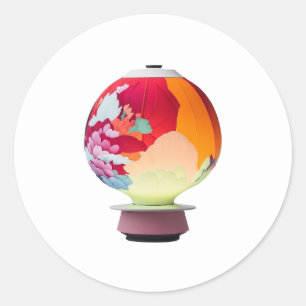 Sticker Rond Lampe japonaise