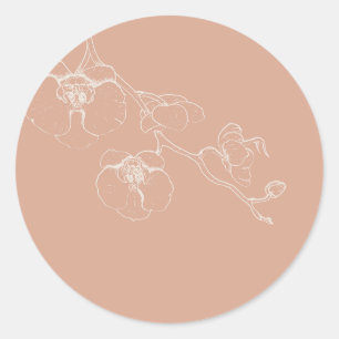 Sticker Rond LANA Moderne Latté Orchidée Enveloppe Enveloppe En