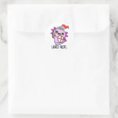Sticker Rond Lance-a-lotl Funny Axolotl Knight Pun (Sac)