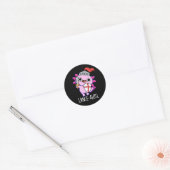 Sticker Rond Lance-a-lotl Funny Axolotl Knight Pun Dark BG (Enveloppe)