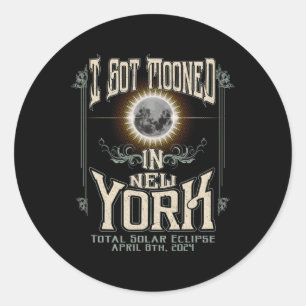 Sticker Rond Lancé À New York Total Solar Eclipse 2024