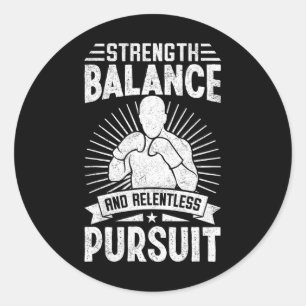Sticker Rond Lance de force et poursuite implacable Combat de k