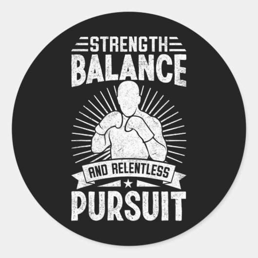 Sticker Rond Lance de force et poursuite implacable Combat de k (Devant)
