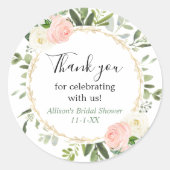 Sticker Rond Lancement de bouquet de mariage avec eucalyptus ro (Devant)