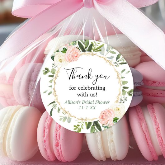 Sticker Rond Lancement de bouquet de mariage avec eucalyptus ro