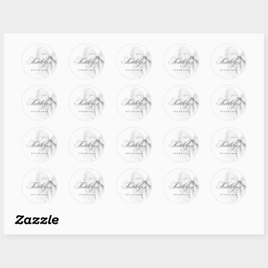 Sticker Rond Lancement de mariage au ruban et perles blanches (Feuille)