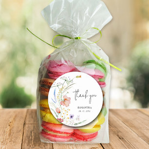 Sticker Rond Lancement de mariage aux fleurs sauvages