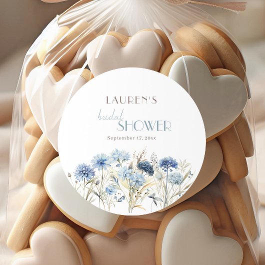 Sticker Rond Lancement de mariage Hydrangea Fleur de Bleuet