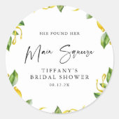 Sticker Rond Lancement de mariage moderne Citron Citrus (Devant)