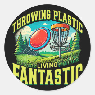 Sticker Rond Lancer de disque en plastique sport de golf fantas