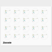 Sticker Rond Lancer du marteau Stickman (Feuille)
