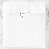 Sticker Rond Lancer du marteau Stickman (Sac)