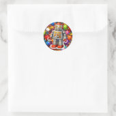 Sticker Rond Lanceur de taches de peinture robot (Sac)