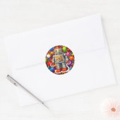 Sticker Rond Lanceur de taches de peinture robot (Enveloppe)