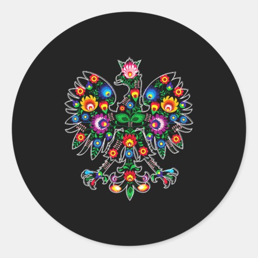 Sticker Rond Land Suprt Lish Eagle Lish Folk Art Land Pride (Devant)