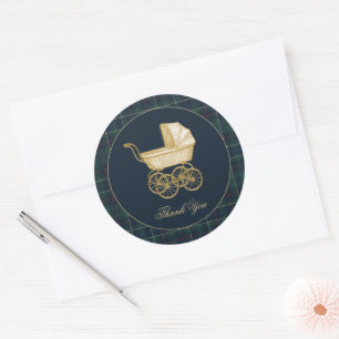 Sticker Rond Landième de bébé vintage Cadeau classique pour une