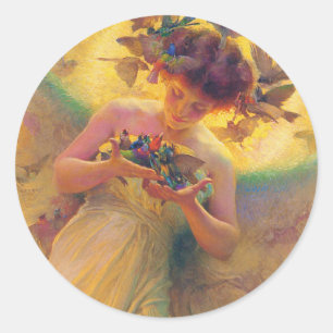 Sticker Rond L'ange des oiseaux