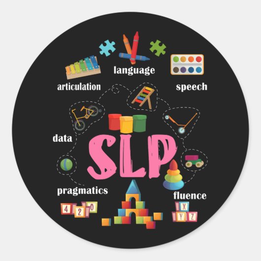 Sticker Rond Langue de parole Pathologiste Pathologiste de la p (Devant)
