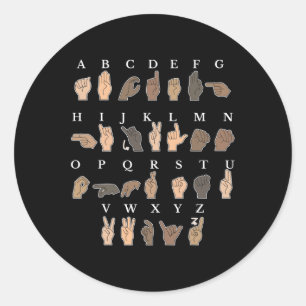 Sticker Rond Langue des signes à la main ASL Savoir de la main 