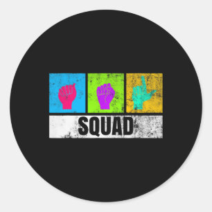 Sticker Rond Langue Des Signes À La Main Pour La Fierté Sourde 