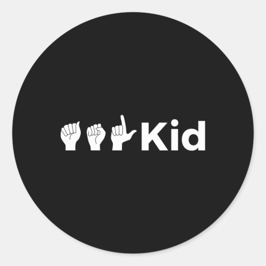 Sticker Rond Langue des signes américaine (Devant)