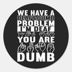 Sticker Rond Langue des signes américaine Sensibilisation des s