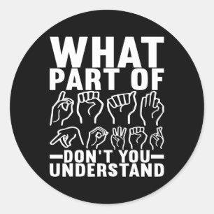 Sticker Rond Langue des signes américaine Sensibilisation des s