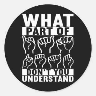 Sticker Rond Langue des signes américaine Sensibilisation des s