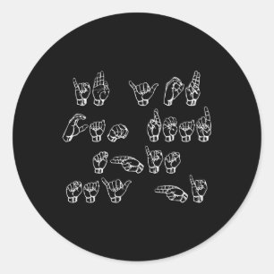 Sticker Rond Langue des signes américaine Si vous pouvez lire c