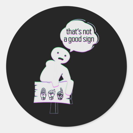 Sticker Rond Langue des signes ASL Amérique de la main Talking  (Devant)