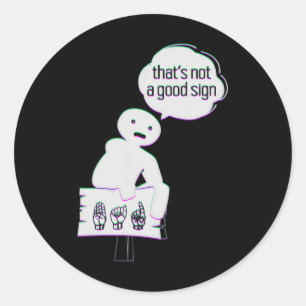 Sticker Rond Langue des signes ASL Amérique de la main Talking 