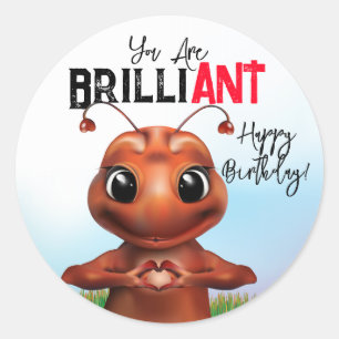 Sticker Rond Langue des Signes d'Abeille Anniversaire