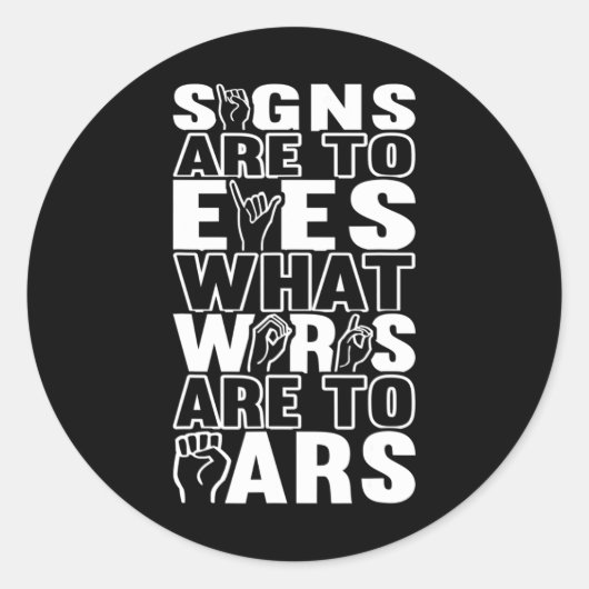 Sticker Rond Langue des signes de sensibilisation Langue des si (Devant)
