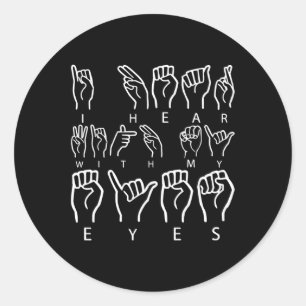 Sticker Rond Langue des signes de sensibilisation Langue des si