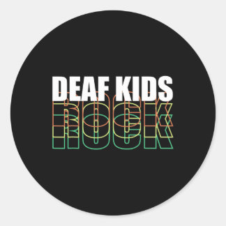 Sticker Rond Langue des signes pour enfant sourd