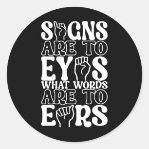 Sticker Rond Langue des signes Sensibilisation des sourds 12